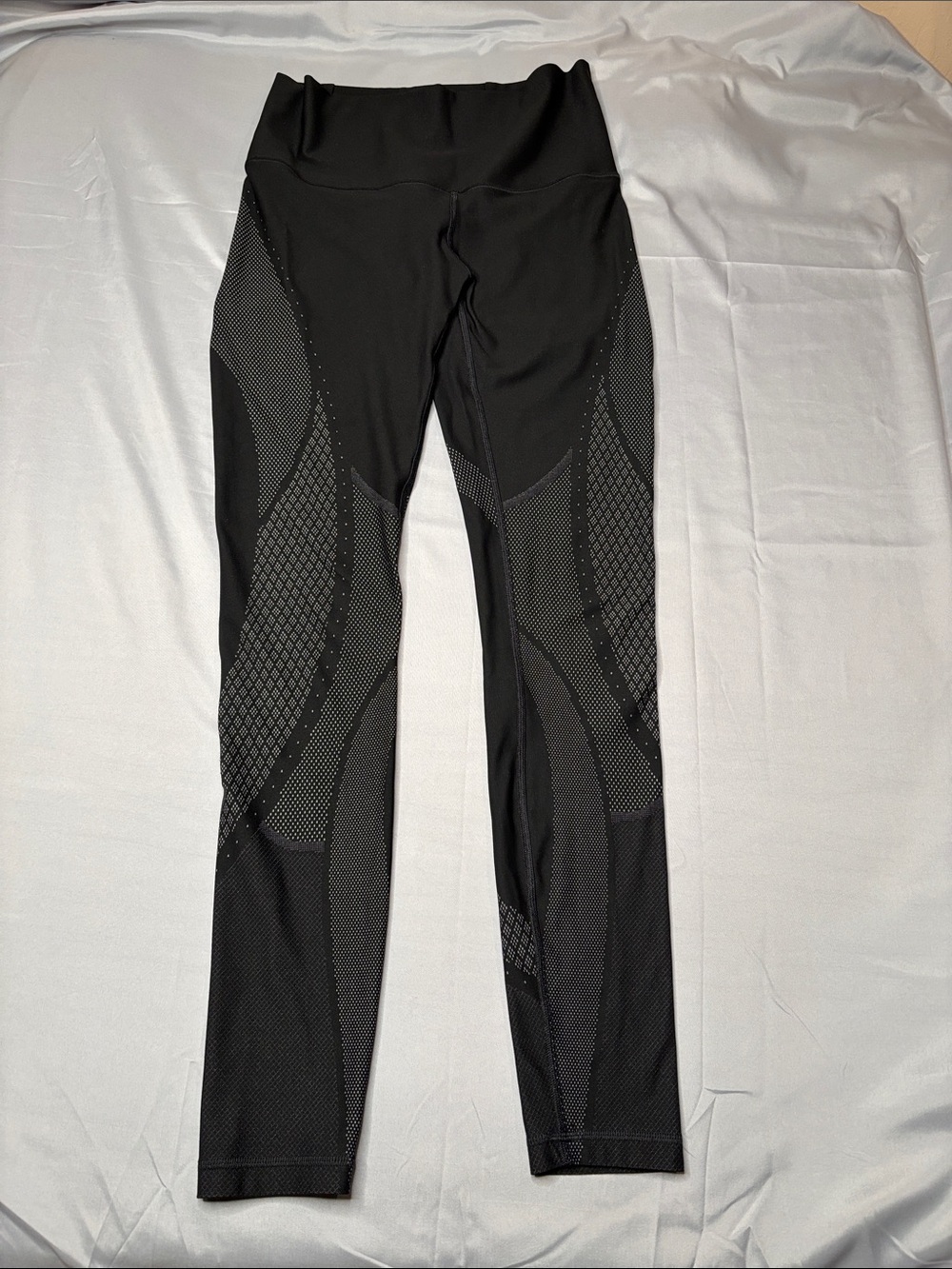 Lululemon Black Grey Mapped Out High Rise Compression Textured Leggings Size 8